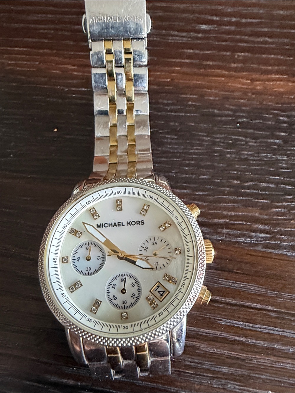 Michael Kors Two-Tone Gold & Silver Women's Bracelet Watch with Crystal Accents